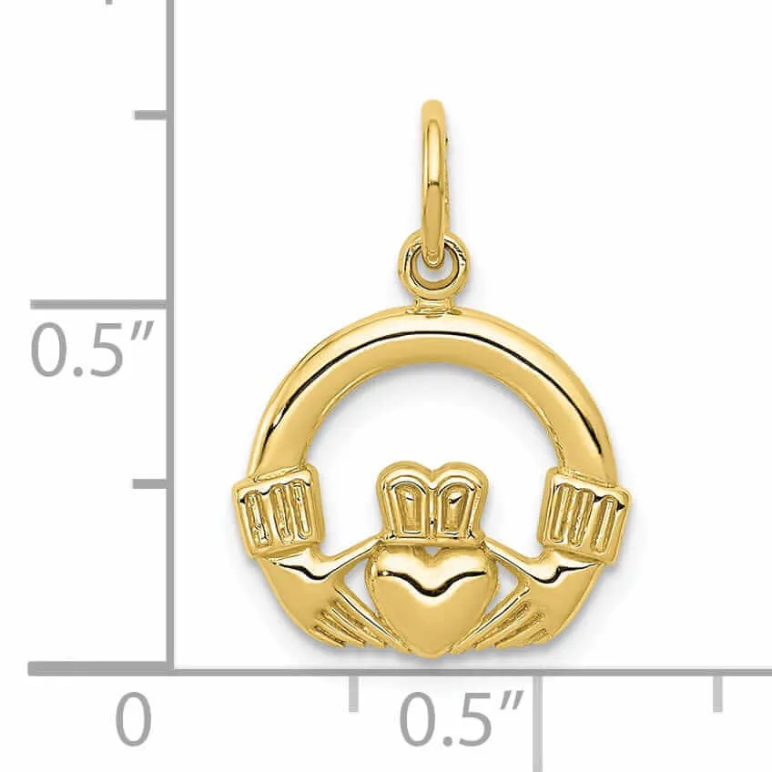 10k Yellow Gold Diamond Cut Finish Sun Pendant