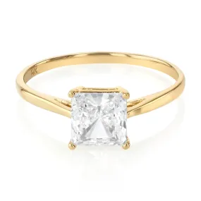 14K Gold  Princess Cut CZ Wedding Engagement Ring