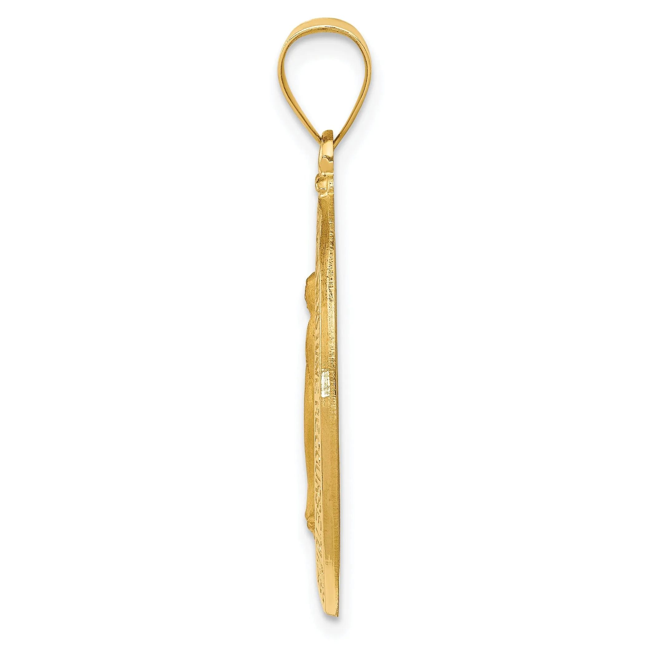 14k Yellow Gold Miraculous Medal Oval Pendant