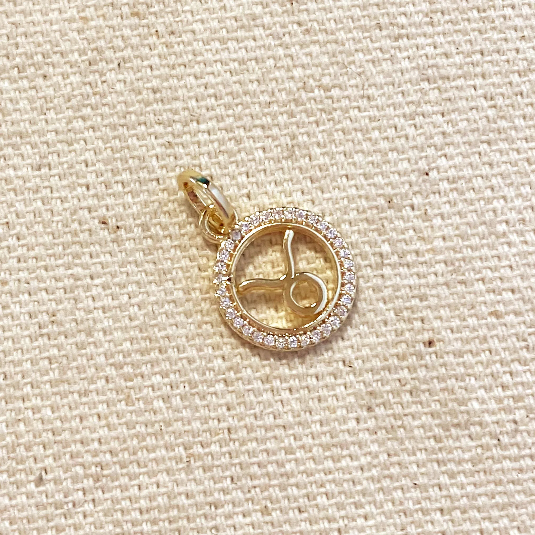 18k Gold Filled Mini Taurus Zodiac Pendant