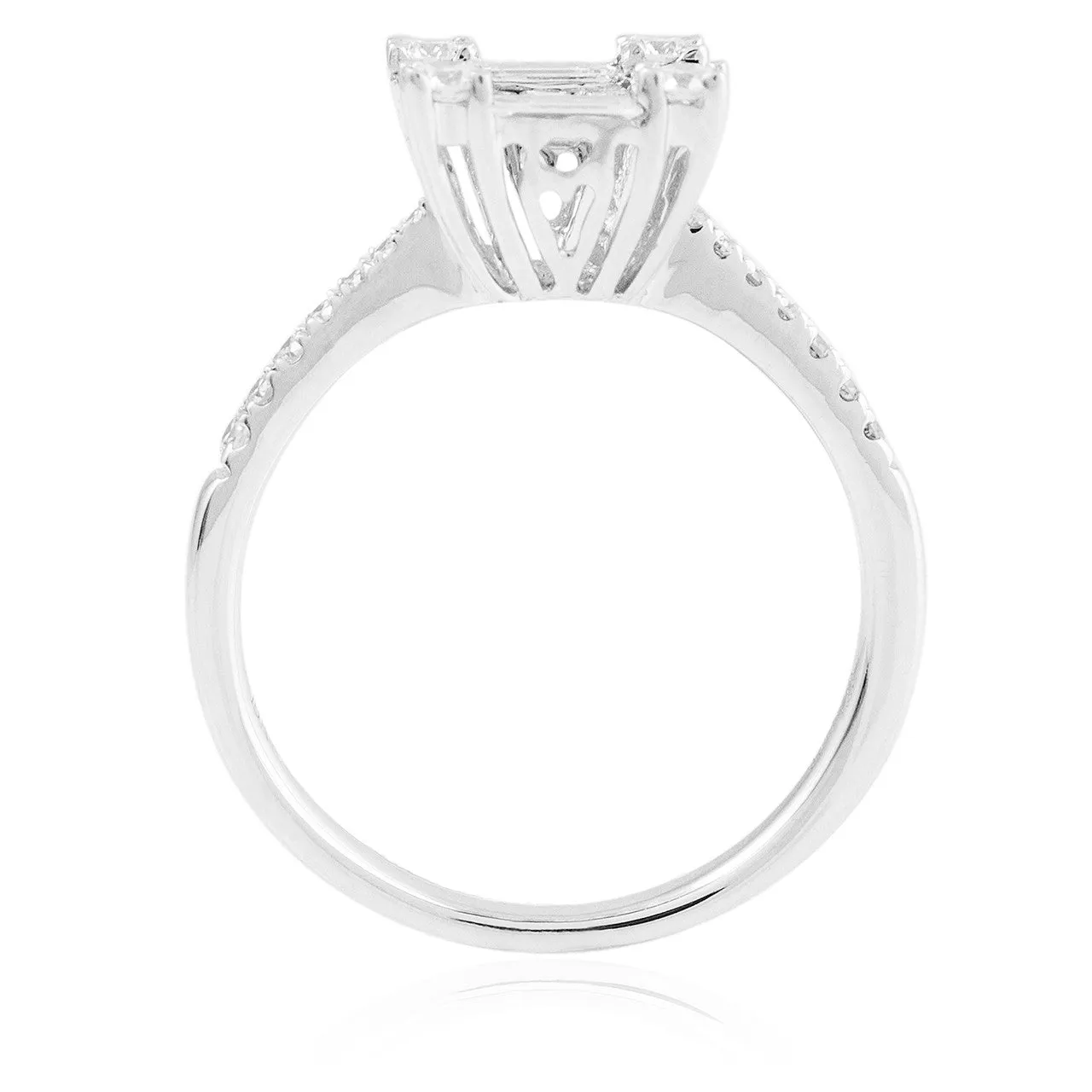 18k White Gold .77ct Baguette Diamond Ring
