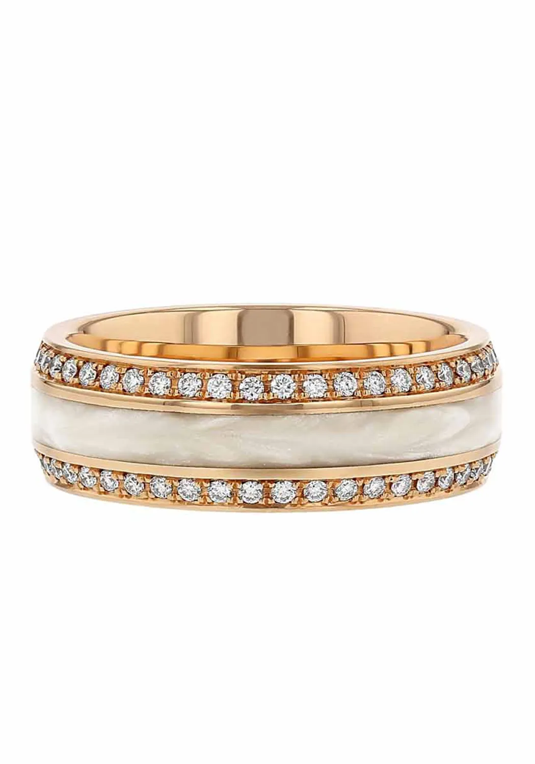 18KRG & HyCeram Double Diamond Eternity Band
