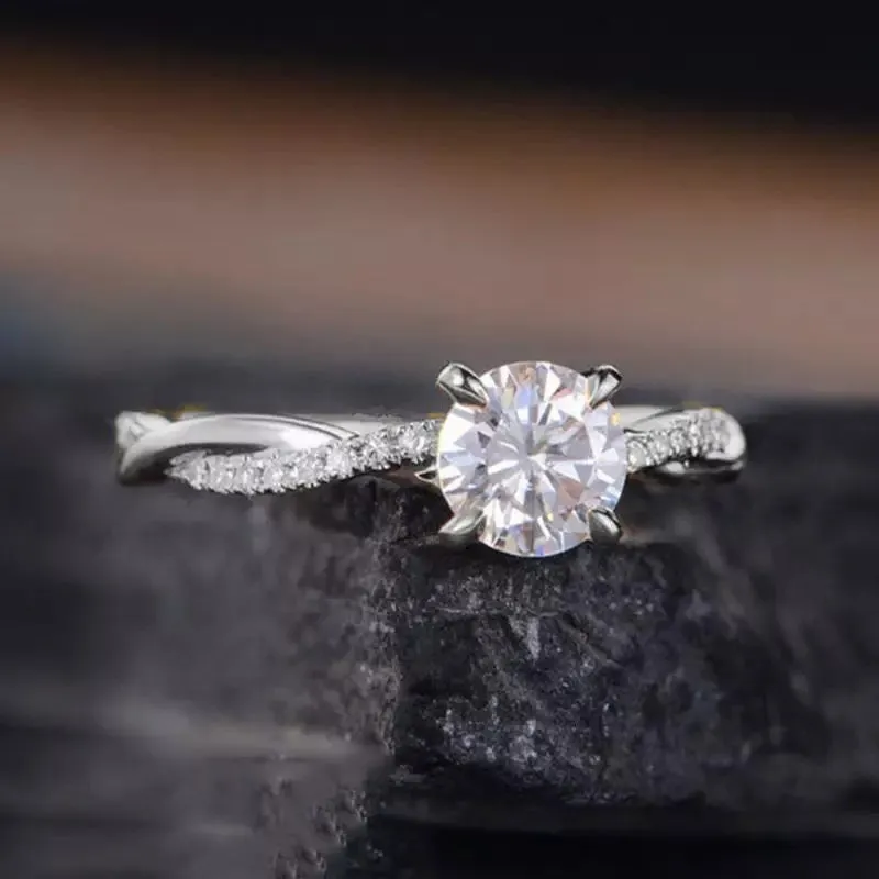 .20ct Diamond Intertwined Engagement Ring, 18K Gold, Ladies’ Ring, Anniversary or Birthday Gift