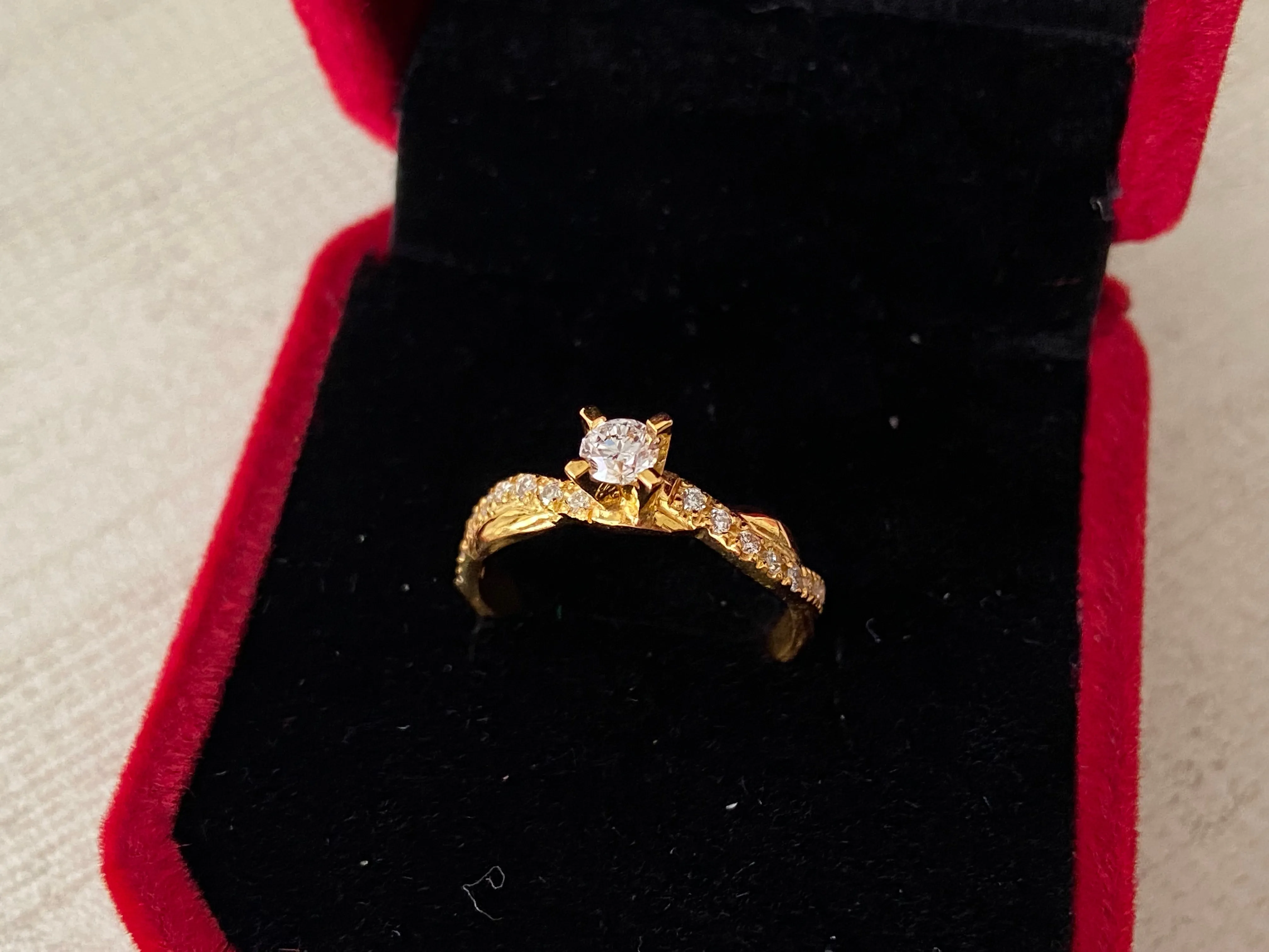 .20ct Diamond Intertwined Engagement Ring, 18K Gold, Ladies’ Ring, Anniversary or Birthday Gift