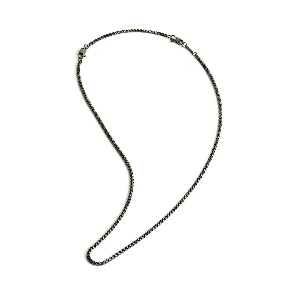 3mm Box chain necklace with a black finish