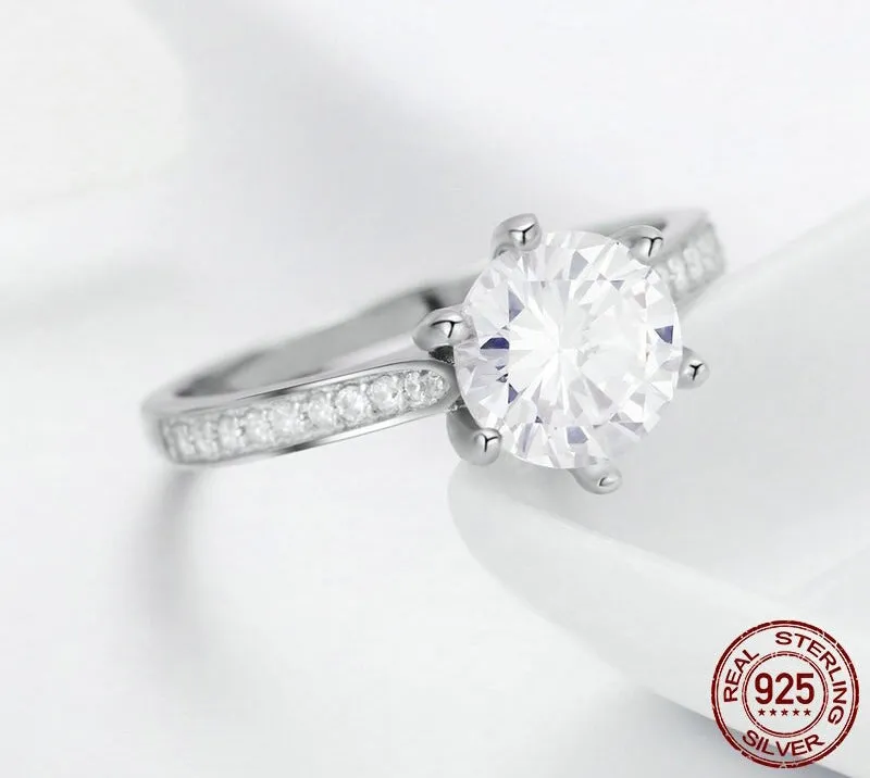 925 Sterling Silver 3 Carat CZ AAAAA Round