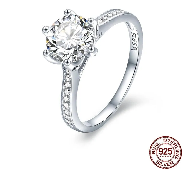 925 Sterling Silver 3 Carat CZ AAAAA Round