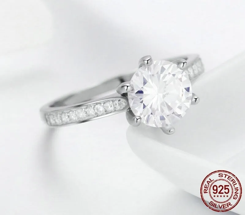 925 Sterling Silver 3 Carat CZ AAAAA Round