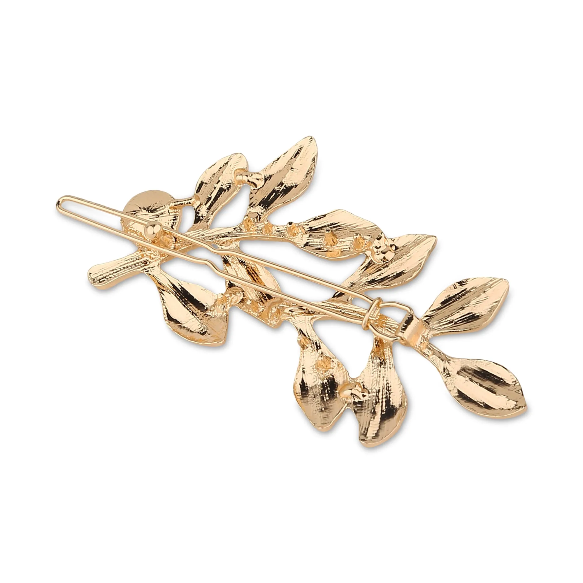 Accessorize London Women's Gold Brushed Leaf Hair Clip