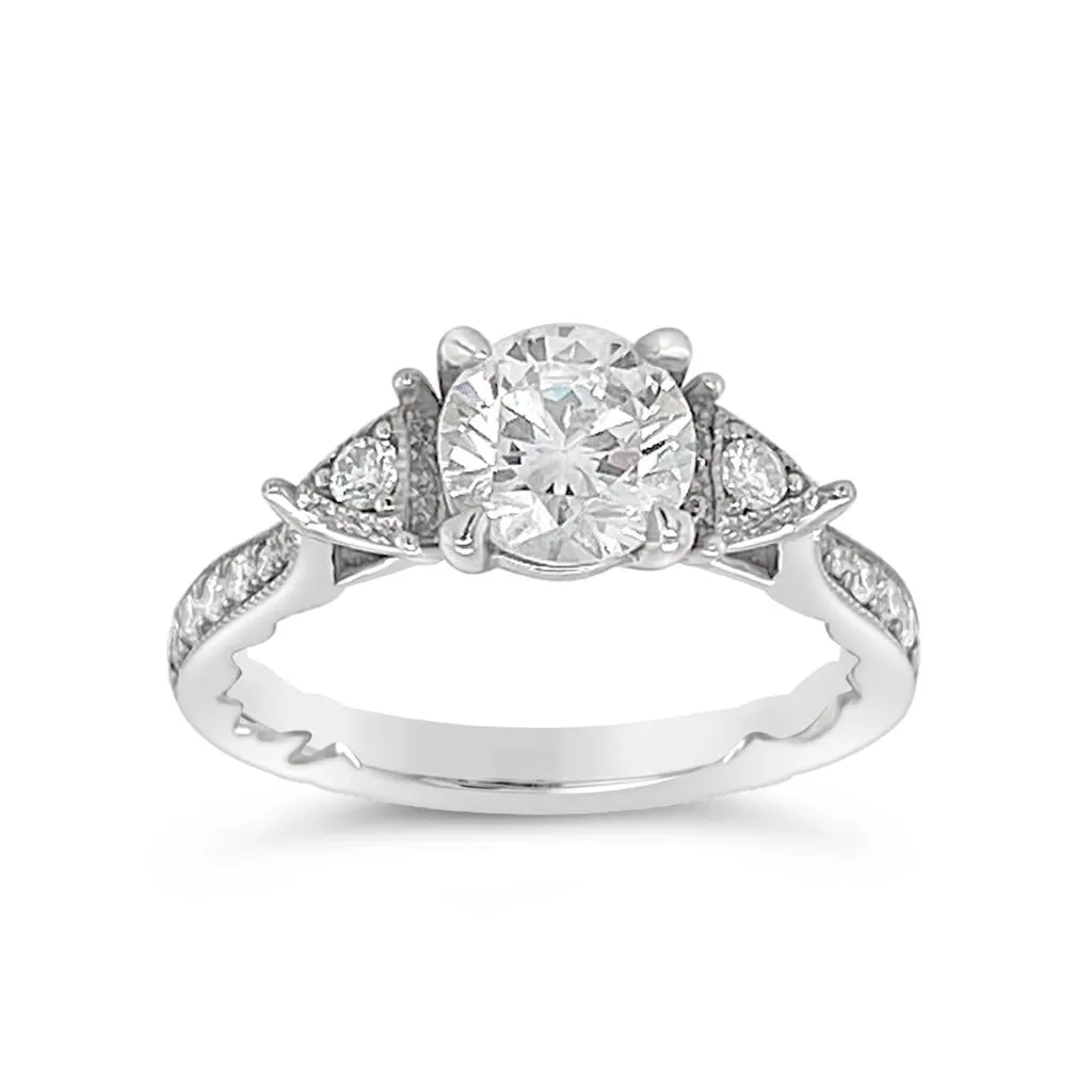 A.Jaffe Three Stone Diamond Engagement Ring Mounting (0.30 ct. tw.)