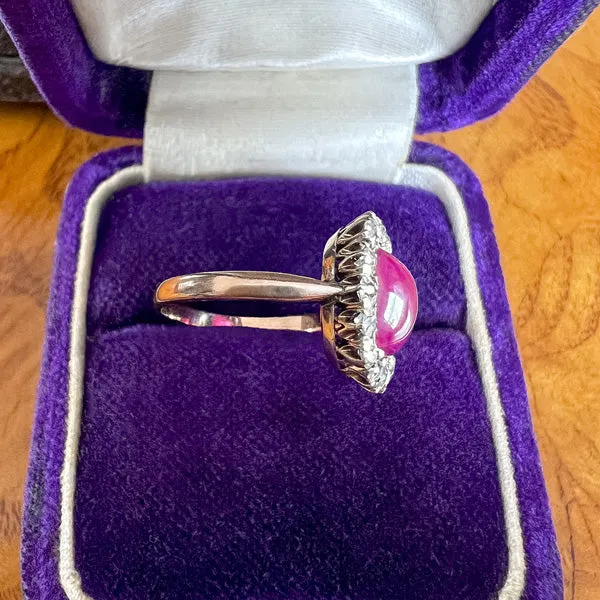 Antique Burma Ruby & Diamond Ring, 3.82ct.