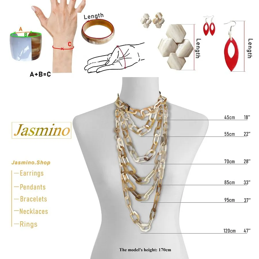 Blue Handmade Hypoallergenic Jewelry Chain Link Necklace J17862