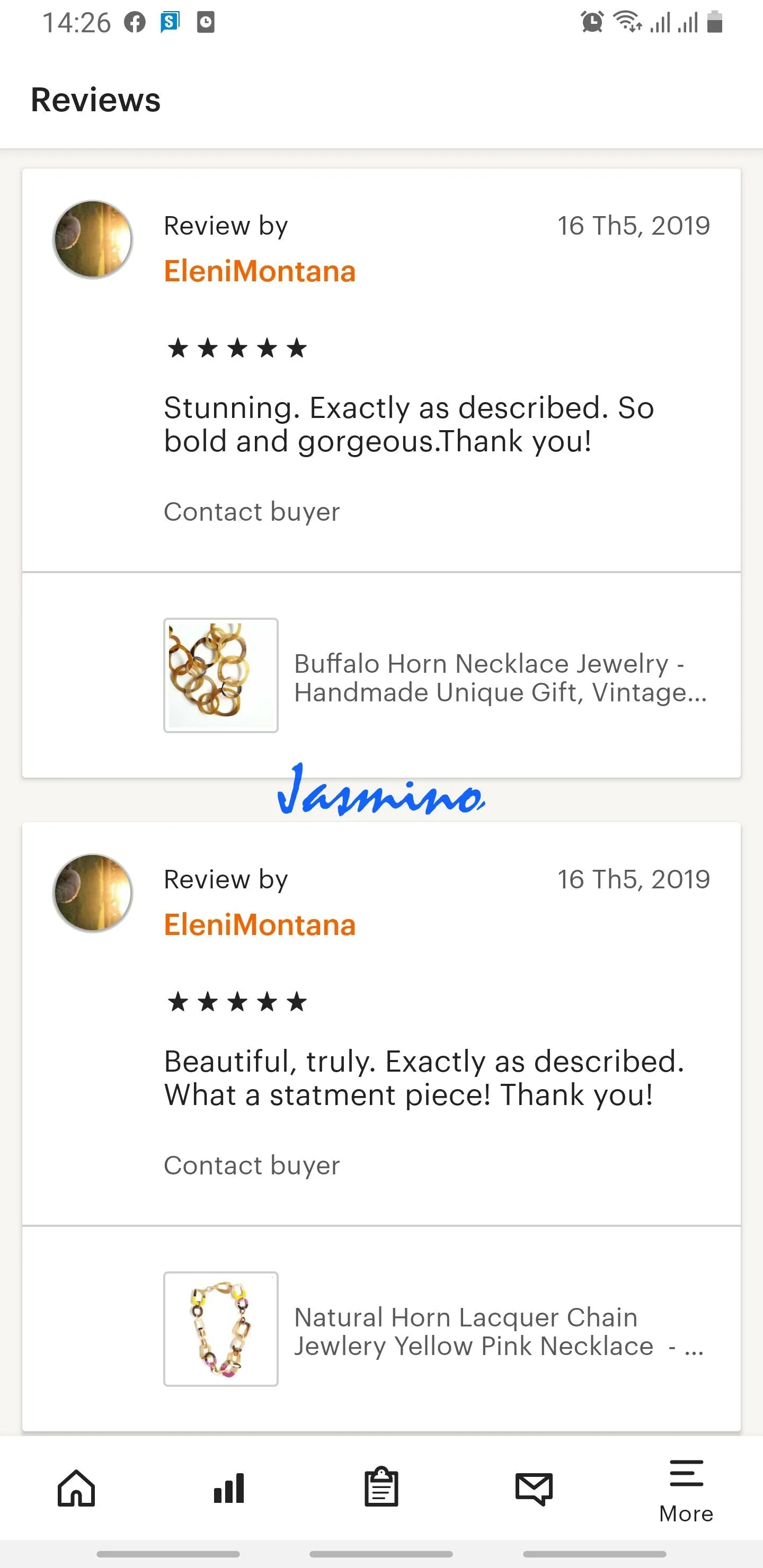 Charming Horn Necklace J17538, Made by Natural Buffalo Horn