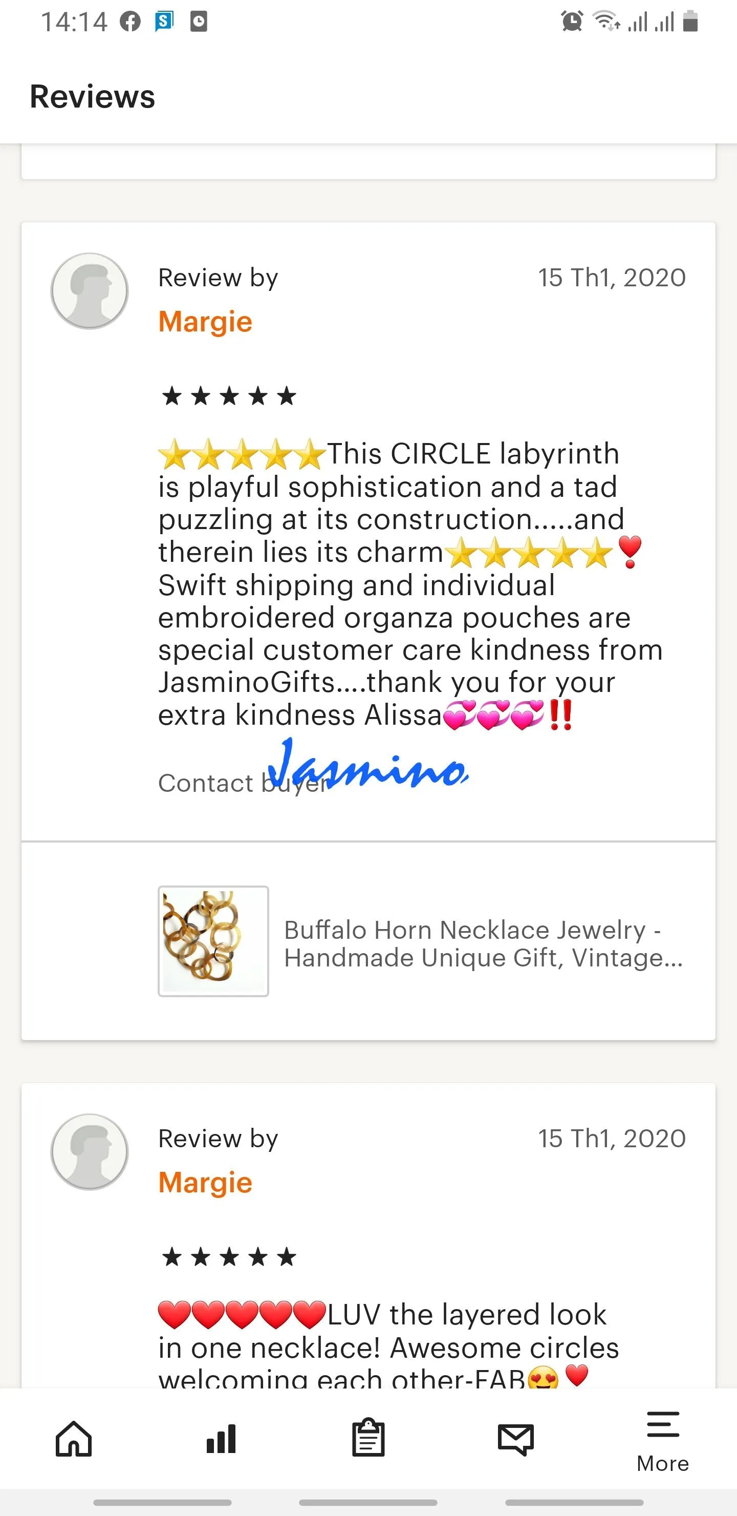 Charming Horn Necklace J17538, Made by Natural Buffalo Horn