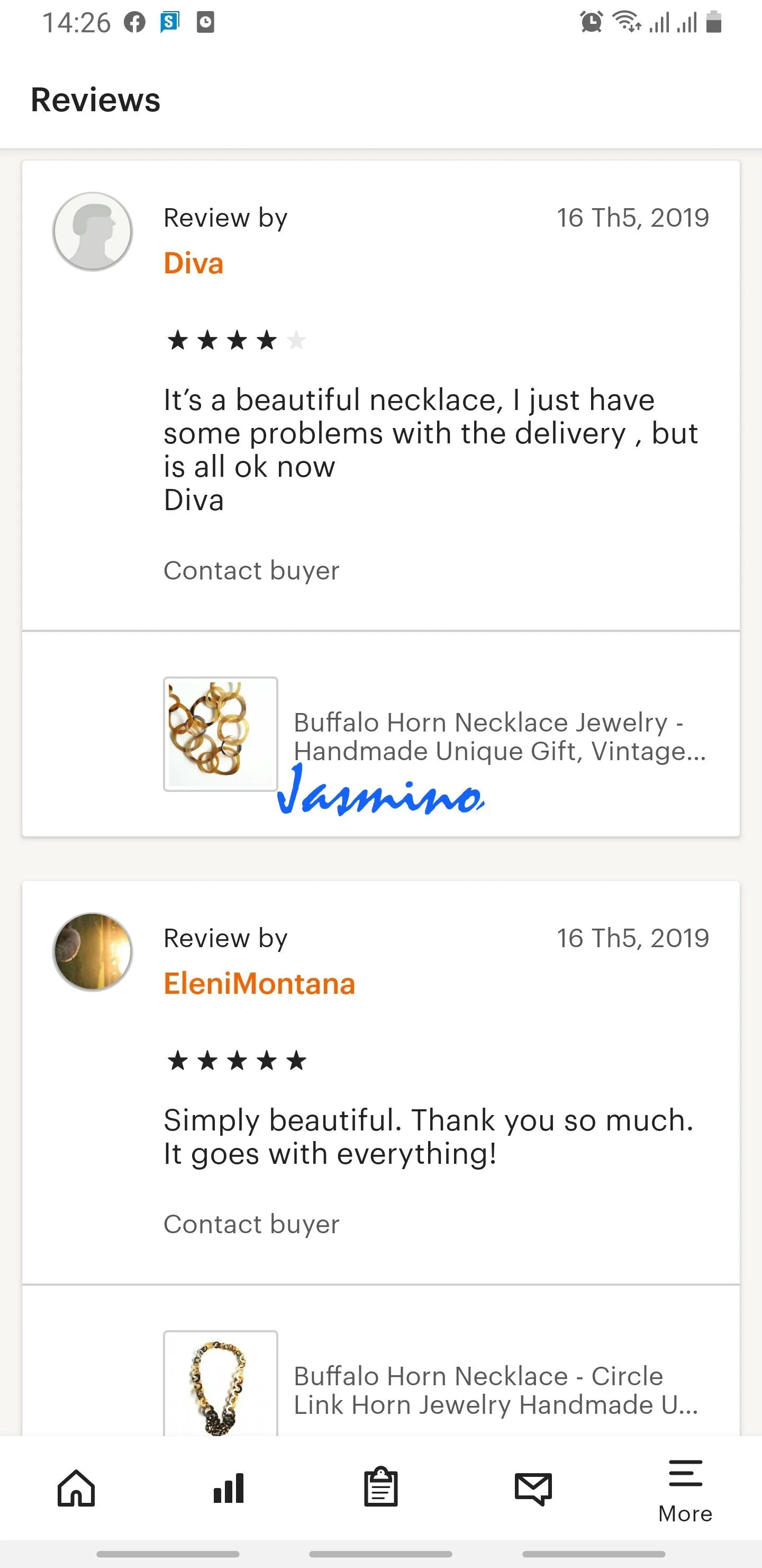 Charming Horn Necklace J17538, Made by Natural Buffalo Horn