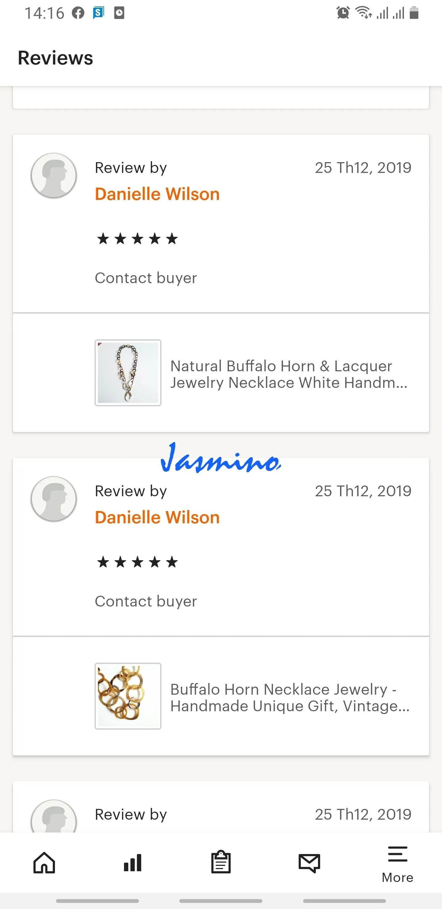 Charming Horn Necklace J17538, Made by Natural Buffalo Horn