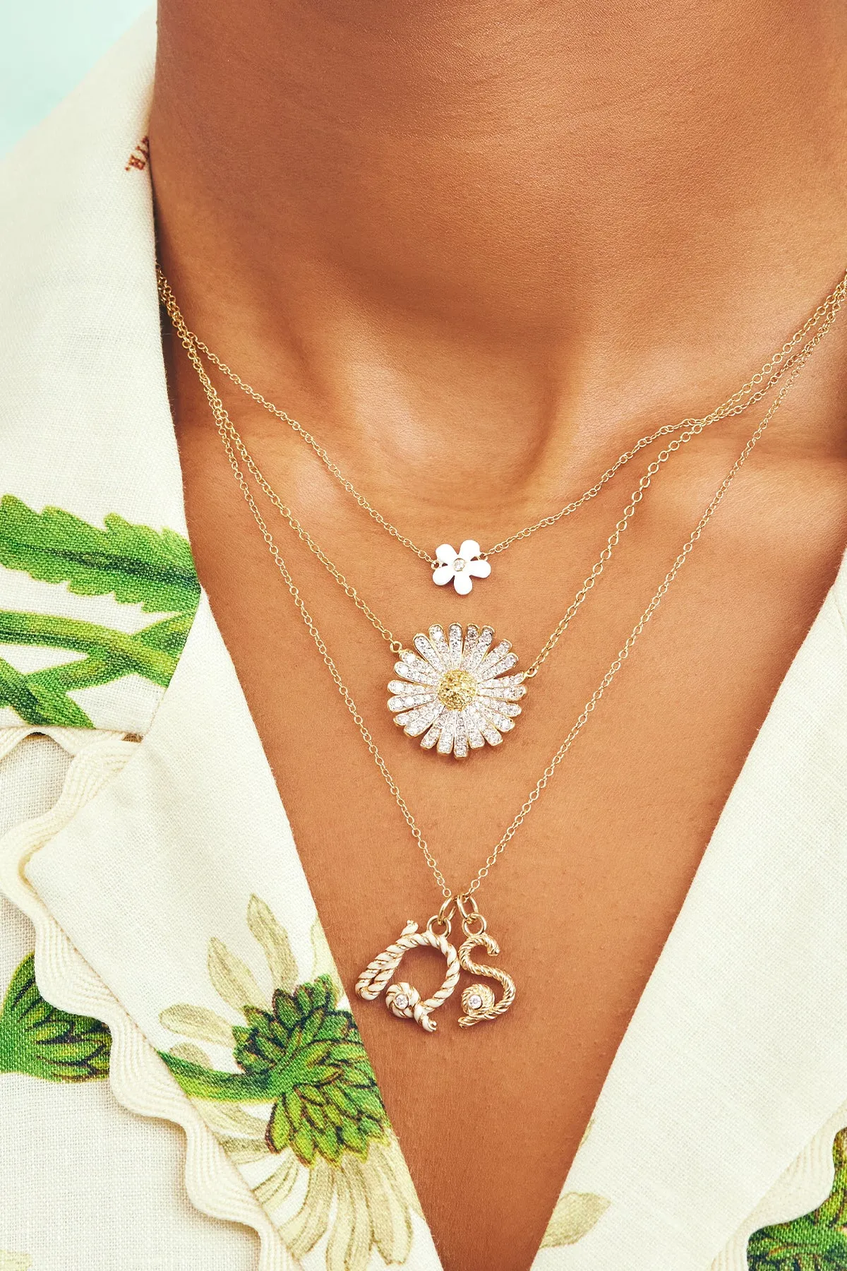 Diamond Daisy Necklace - In Stock