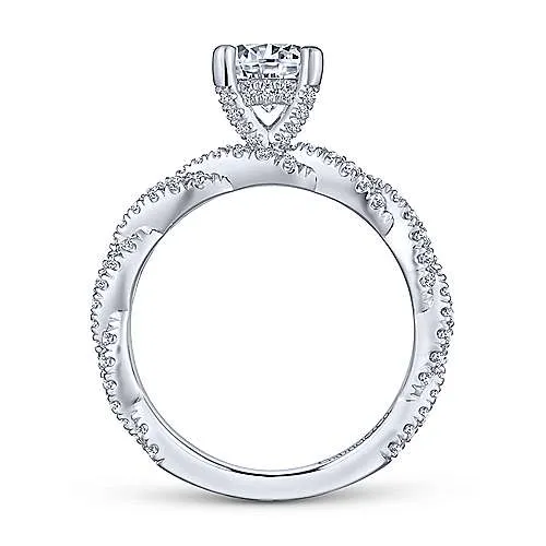 Gabriel "Nia" 14K White Gold Round Diamond Engagement Ring