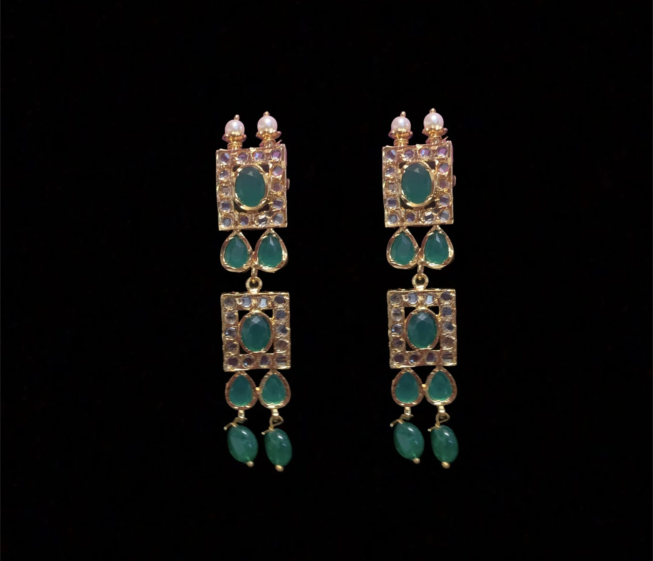 Gauhar hyderabadi choker in green     ( READY TO SHIP )