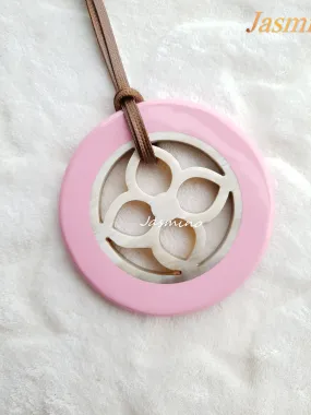 Jasmino Light Pink Necklace Pendant Inspired By A Lotus Made By Natural Buffalo Horn