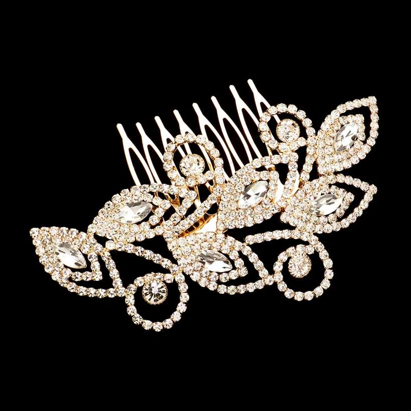 Marquise Stone Accented Hair Comb