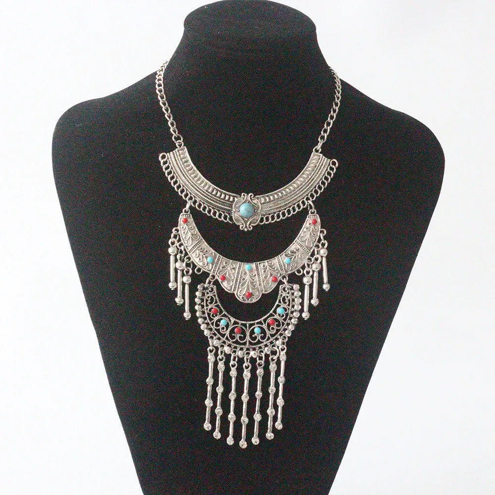 New Fashion maxi Statement Necklace & Pendant women Gypsy Vintage Choker Collar Ethnic bohemian necklace women fine jewelry