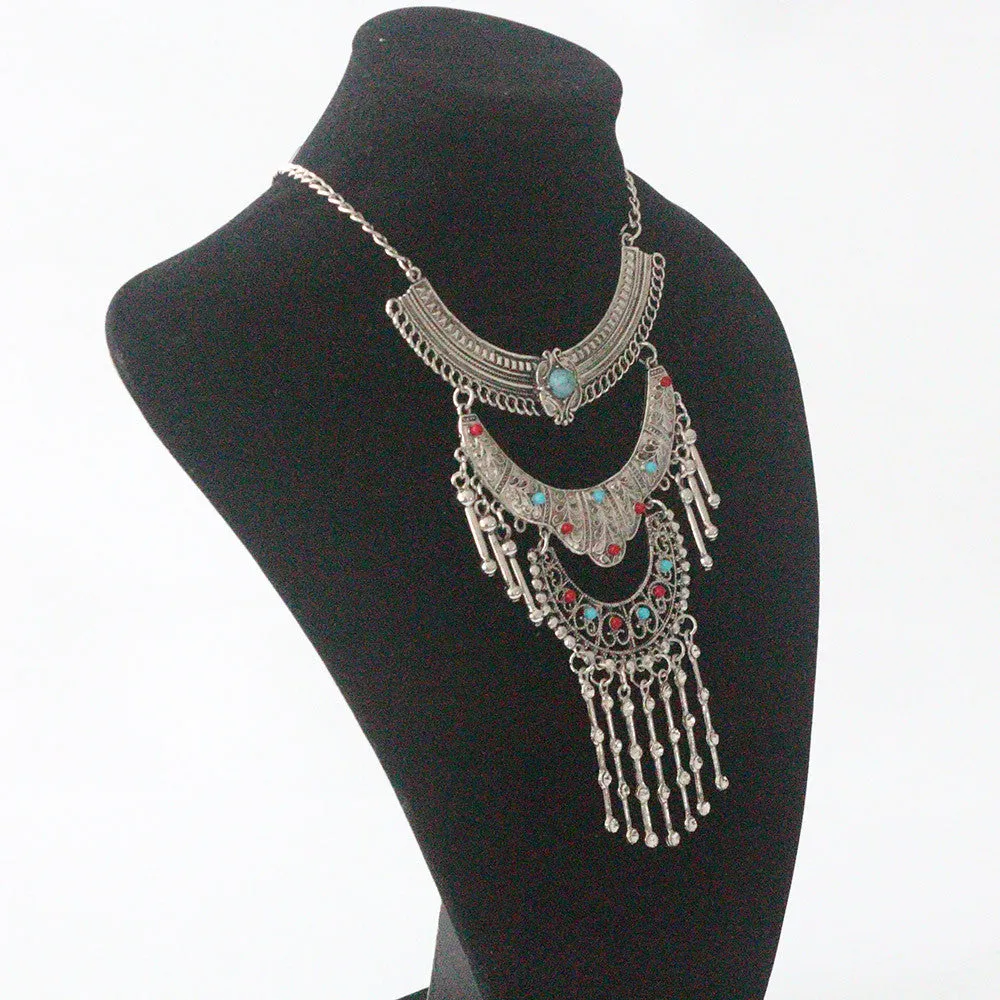 New Fashion maxi Statement Necklace & Pendant women Gypsy Vintage Choker Collar Ethnic bohemian necklace women fine jewelry