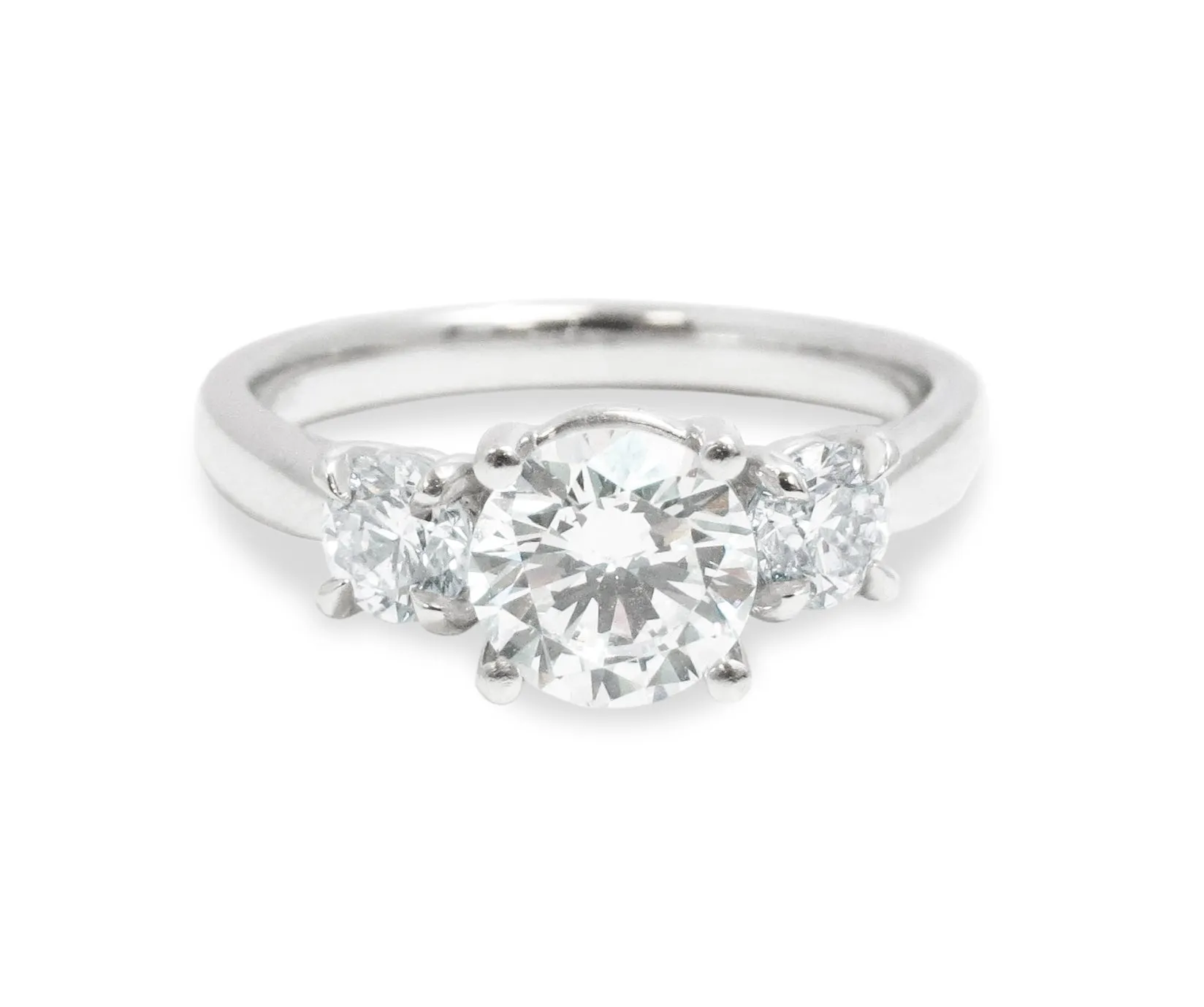 Platinum and Diamond Three-Stone Engagement Ring