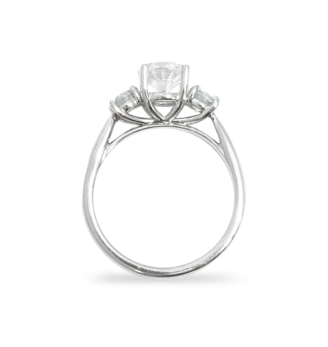 Platinum and Diamond Three-Stone Engagement Ring