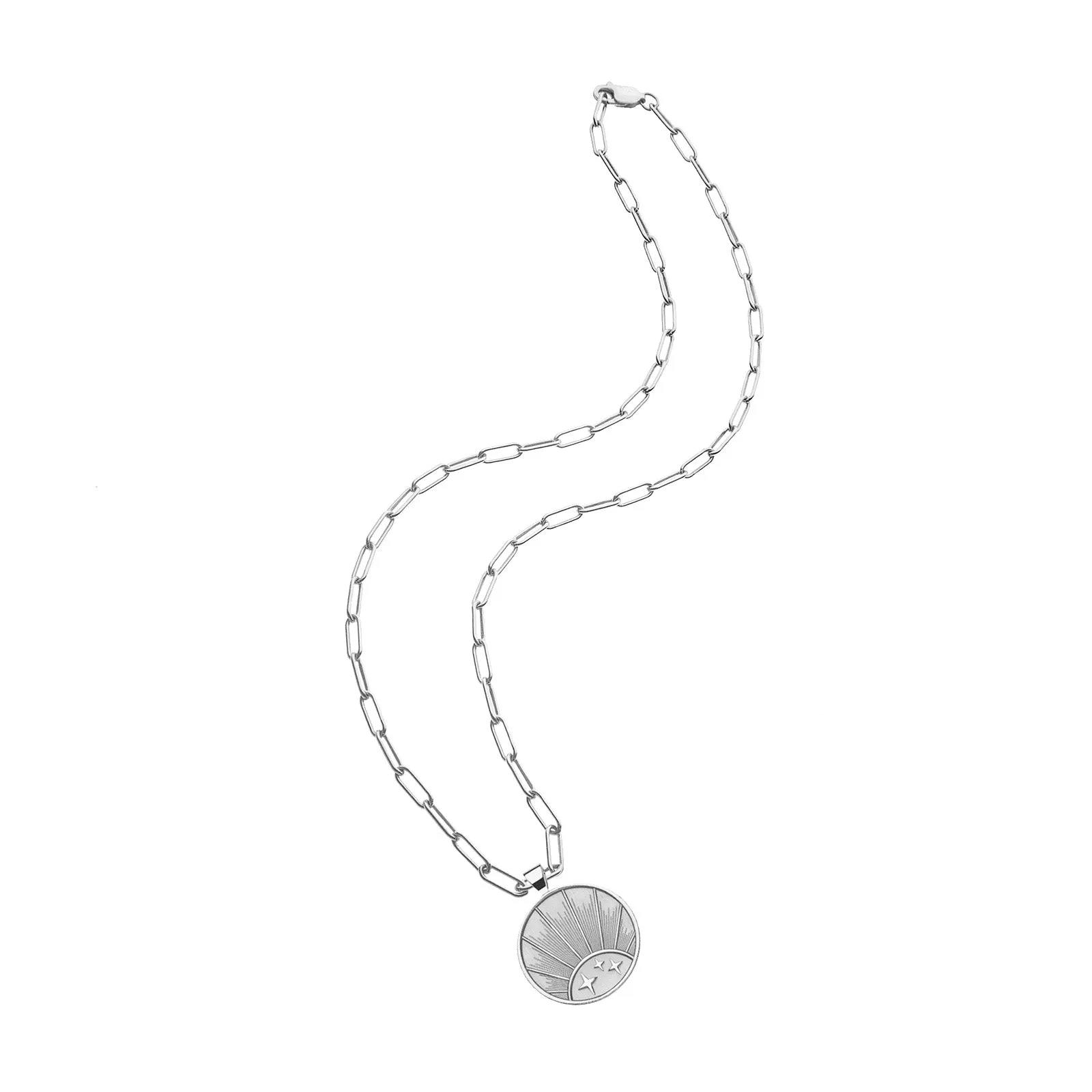 STRONG JW Small Pendant Coin (Rising Sun) in Silver