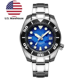 U.S. Warehouse -ADDIESDIVE 44.5mm Diver Watch for Men Unique Blue Dial 200M (AD2102)