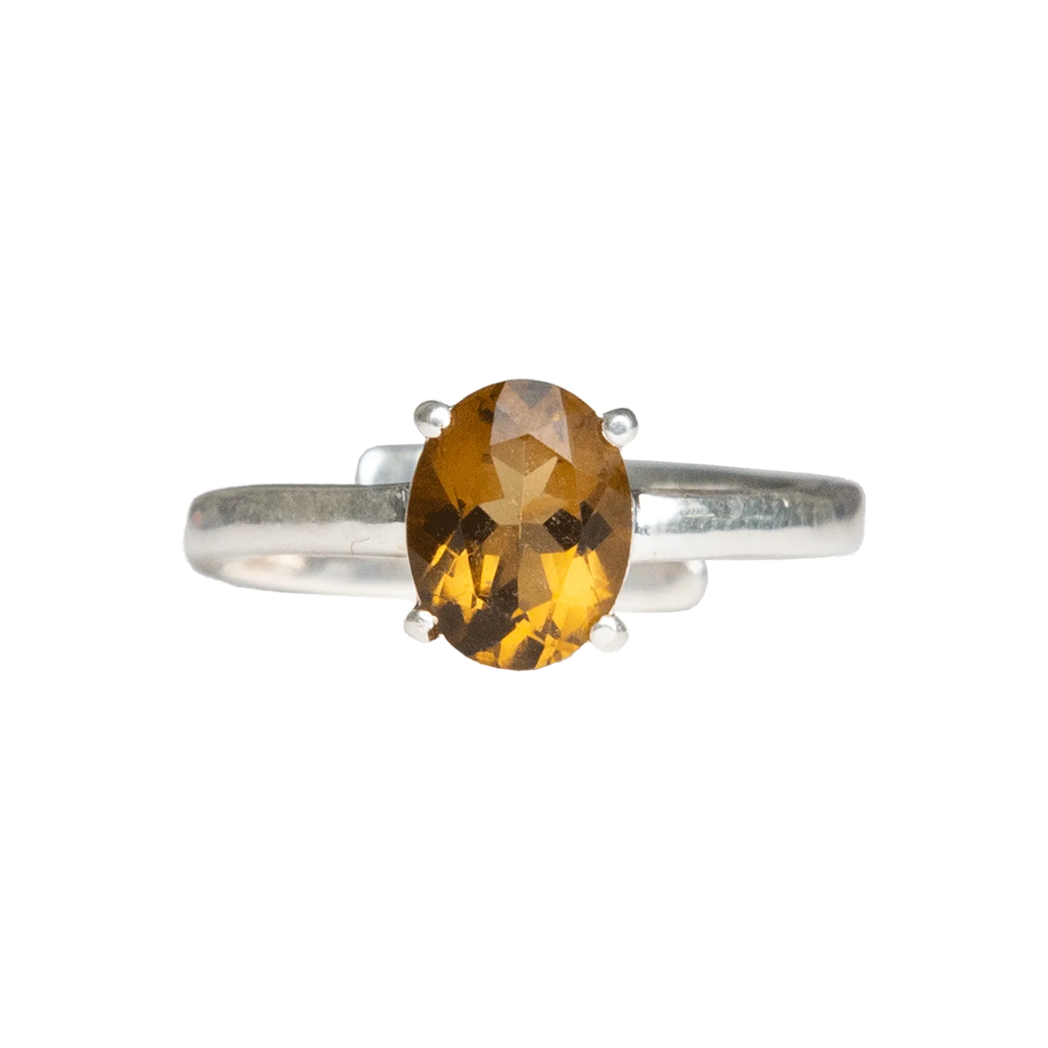 Whiskey Quartz Adjustable Ring