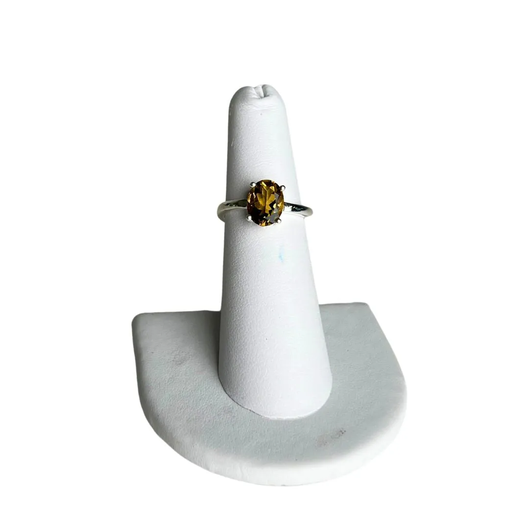 Whiskey Quartz Adjustable Ring