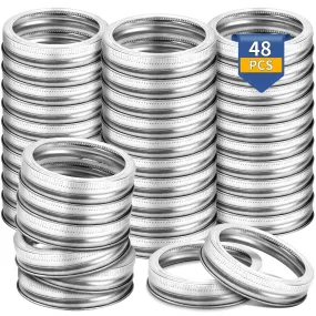 Wide-Mouth 86mm Canning Rings for Glass Mason Jars- 48 Pack